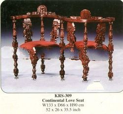 Continental Love Seat Mahogany Indoor Furniture.