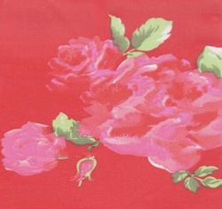 Red Color 100% Polyester Printed Chiffon Fabric