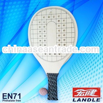 racket factory promotional wooden beach paddle ball game with handle