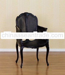 Black Painted Furniture - French Rattan Chair