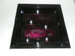 Lacquer tray, mother of pearl tray, square tray