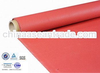 red 1.7mm 53oz silicon coated fiberglass cloth for pipe wrapping