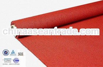 red 1.7mm 53oz silicone anti fire fabric for pipe wrapping