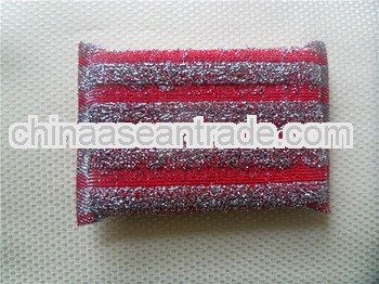 red jacquard washing sponge pad for dishes