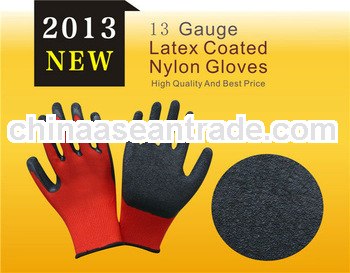 red latex palm coated gloves