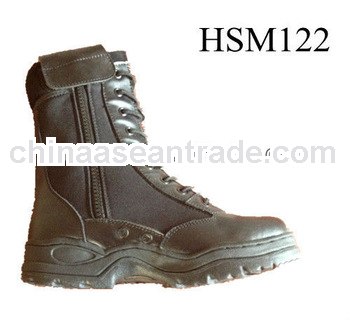 reinforce stitched rubber sole trekking zip-side tactical boots