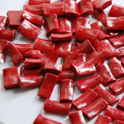 red coral shape art polished