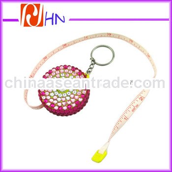 rhinestone promotional tape measure keychain