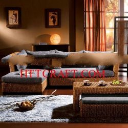 Water hyacinth corner sofa set