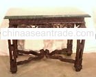 Cast Bronze Green Marble Top Table