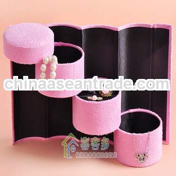 round jewelry box velvet material wholesale