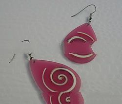 Shell Inlayed On Resin Earrings