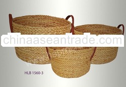 Water hyacinth basket made in Vietnam/ Colored straw basket and trays/ Nice design handicraft produc