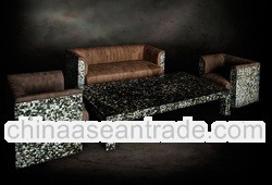 mosaic handmade crafts inlay sofa made black pearl tahitian