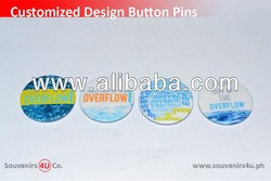 Button Pin coated in texture laminate for promotional give away