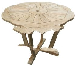 Outdoor Garden Teak Wood Radian Flower Dining Table