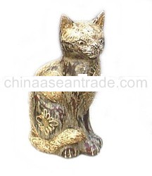 Sitting Cat Wood Carving