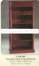 Victorian Open Front Bookcase Mahogany Indoor Furniture.