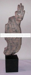 Wooden Buddha Hand H. 22. 5"