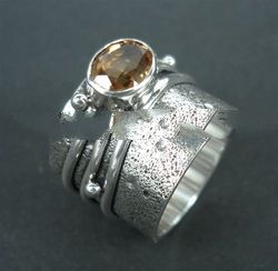 RFMN0025 - Sterling Silver Ring Contemporary with Citrine