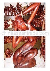 Wooden Abstrack Lady Statue