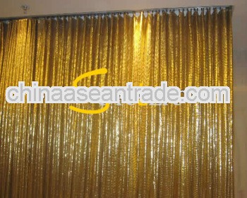 shimmering sequin curtains, metal cloth