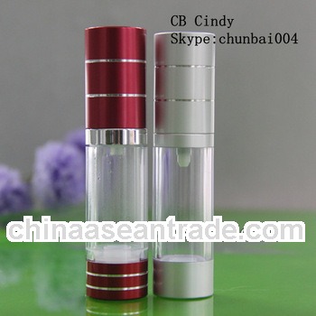 silver 15ml airless pump bottle