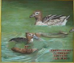 "Dua Bebek" (Two Ducks) code: CM 4 Oil Painting