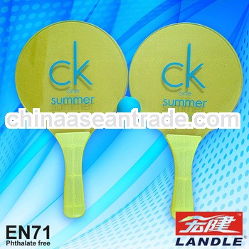 small size pass EN71 pp ps plastic beach racket ball set