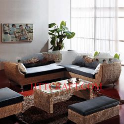 Water hyacinth corner sofa set