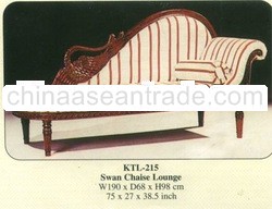 Swan Chaise Lounge Mahogany Indoor Furniture.