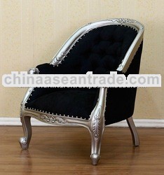 n Furniture - Silver Louis Tube Chair in Black