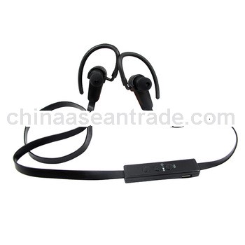 stereo bluetooth earphones with flat cable and different color to choose