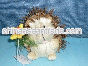 straw hedgehog/christmas anima/styrofoam,sisal hedgehog