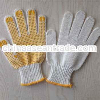 string knitted pvc dotted glove
