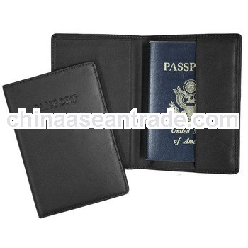 stylish bifold pu leather passport wallet for business trip