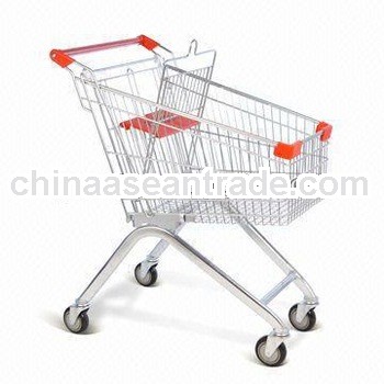 supermarket shopping cart with zinc planting surface