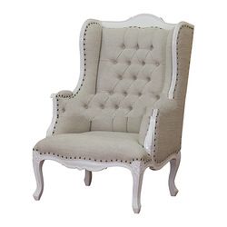 White Painted Wings Chair Upholstery