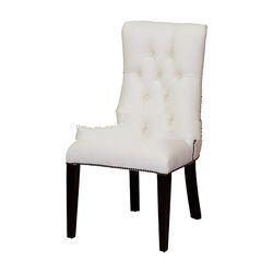 Black Painted Dining Chair with White Upholstered