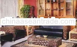 rattan leather sofa