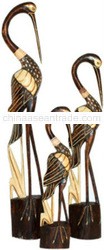WOOD BIRD ANIMAL STATUE 14