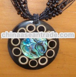 necklace paua shell with bead