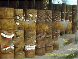 Best Quality Decoration Tiki Palm Statues Wood Sculptures