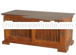 INDONESIA FURNITURE TEAK WOOD TV CABINET SLIDING DOORS