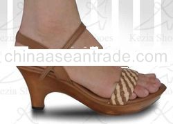 brown wedge shoes, leather wedge footwear, women footwear , comfort footwear