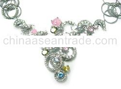 silver necklace w / CZ's