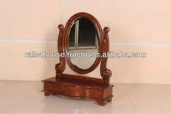 French Furniture - Plain Oval Toilet Mirror