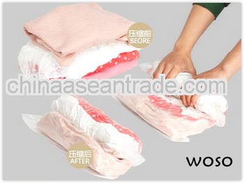 transparent vacuum compressed bag for travel and clothes