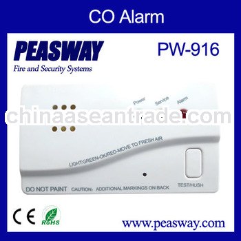 travel carbon monoxide alarm PW-916 CE ROHS COMPLY EN50291