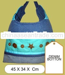 Denim Button Ethnic Bag